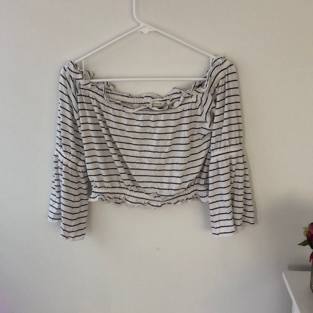 Striped off the shoulder blouse